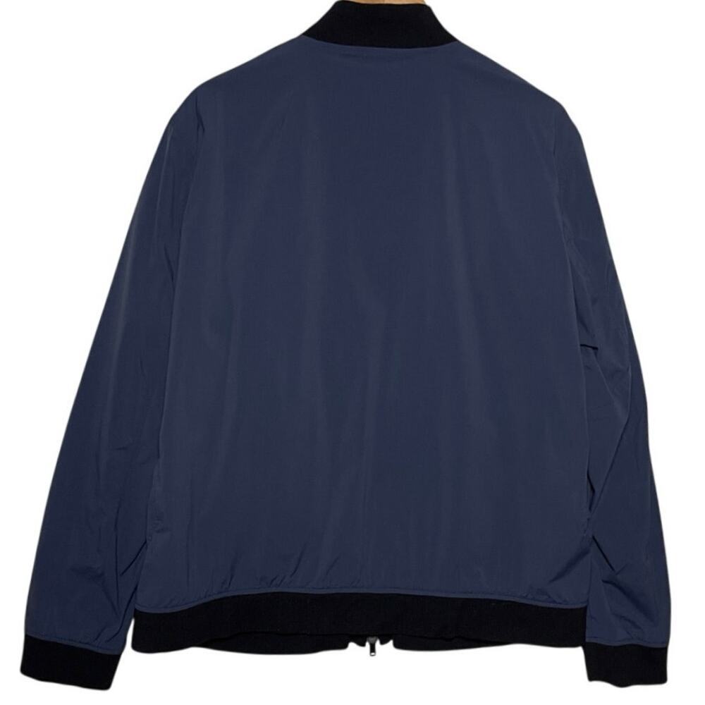 THEORY Men’s Brenton Navy Blue and Black Two Way Zip Bomber Jacket - Picture 7 of 7